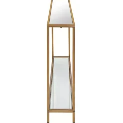 New Kirklands Home Warm en Mirrored Top Console Table Gold