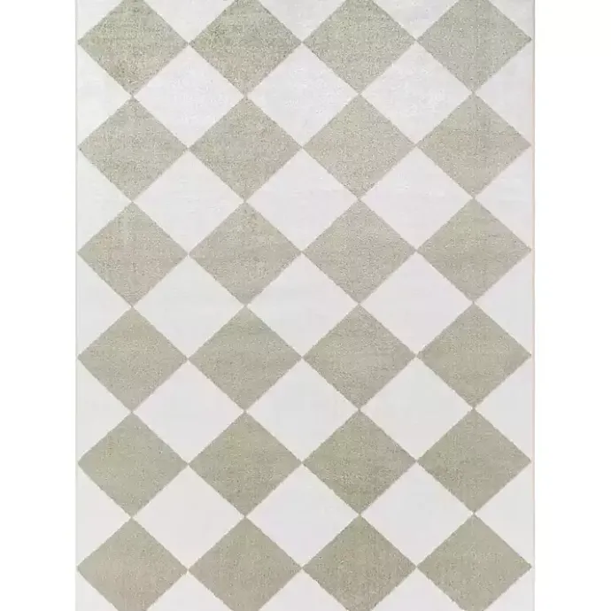 Sale Kirklands Home Warm Gray Checkered Area Rug, 6x9