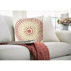 Clearance Kirklands Home Warm Lamontage Swirl Outdoor Throw Pillow Ivory