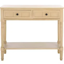 Outlet Kirklands Home Warm Natural 2- Drawer Samantha Console Table Tan