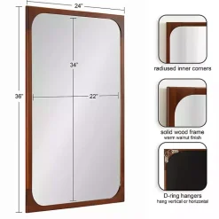 Kirklands Home Warm Walnut Rounded Rectangle Wall Mirror