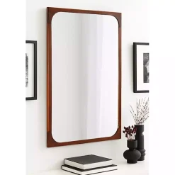 Kirklands Home Warm Walnut Rounded Rectangle Wall Mirror