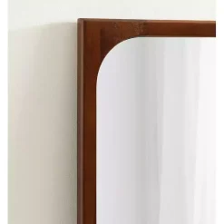Kirklands Home Warm Walnut Rounded Rectangle Wall Mirror