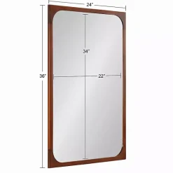 Kirklands Home Warm Walnut Rounded Rectangle Wall Mirror