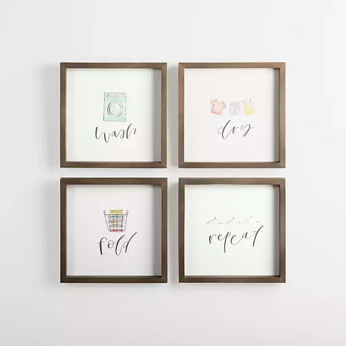 Clearance Kirklands Home Wash Dry Fold Wall Plaques, Set of 4