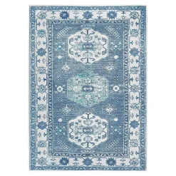 Kirklands Home Washable Shary Area Rug, 5x7 Blue