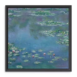 New Kirklands Home Water Lilies 1906 Framed Canvas Art Print Blue