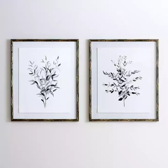 Online Kirklands Home Watercolor Bamboo Leaves Framed Art Print