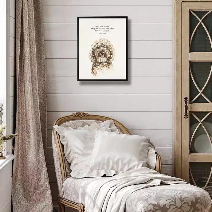 Clearance Kirklands Home Watercolor Goldendoodle Quote Framed Art Print