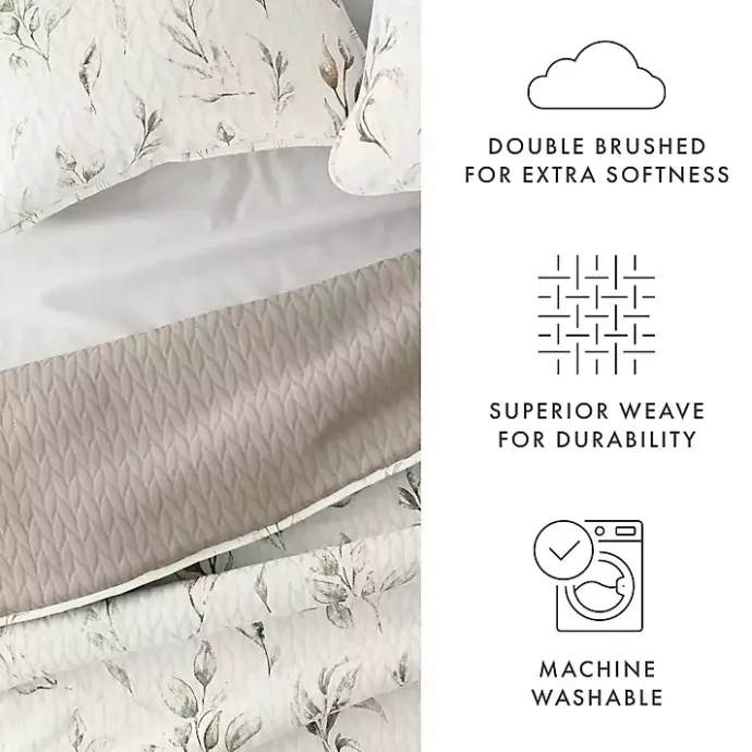 New Kirklands Home Watercolor Leaves Reversible 2-pc. Twin Quilt Set