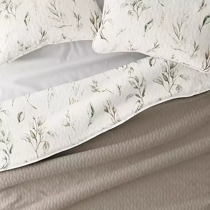 Best Kirklands Home Watercolor Leaves Reversible 3-pc. Queen Quilt Set