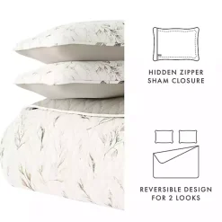 Best Kirklands Home Watercolor Leaves Reversible 3-pc. Queen Quilt Set