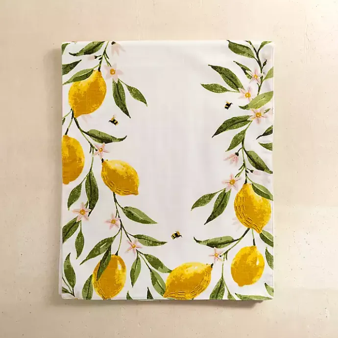 Kirklands Home Watercolor Lemon and Bees Table Runner