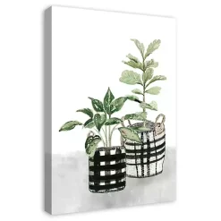 Discount Kirklands Home Watercolor Plaid Vase Canvas Art Print, 20x30 in.