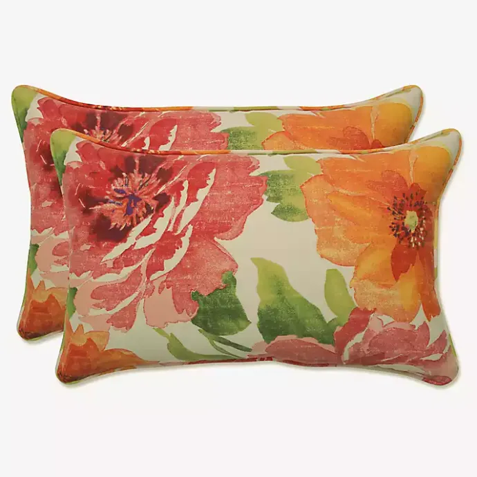 Hot Kirklands Home Watercolor Primrose Lumbar Pillows, Set of 2