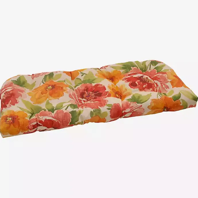 Discount Kirklands Home Watercolor Primrose Outdoor Settee Cushion