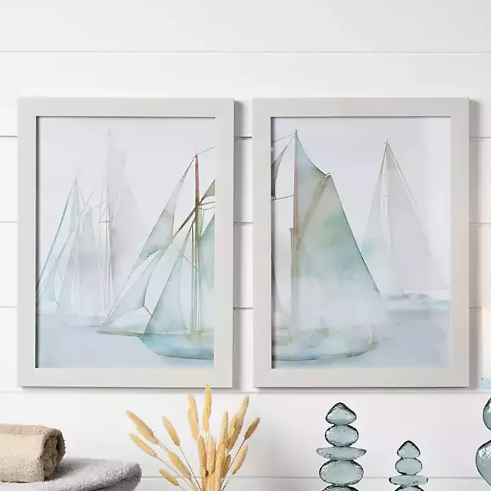 Discount Kirklands Home Watercolor Sailboats Framed Art Prints, Set of 2 Multi