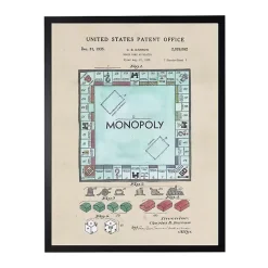 Hot Kirklands Home Watercolor Vintage Monopoly Framed Art Print