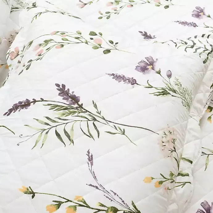New Kirklands Home Watercolor Wildflower 3-pc. King Quilt Set