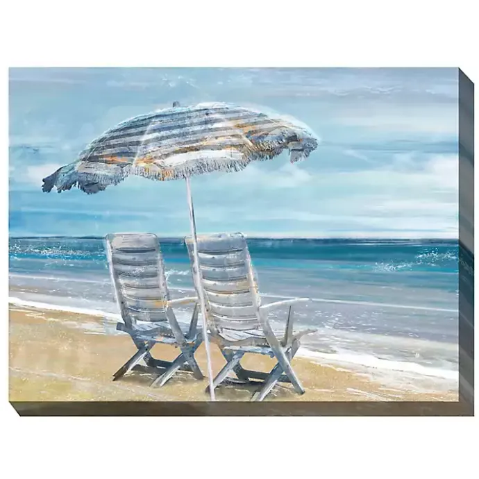 Online Kirklands Home Waters Edge Outdoor Canvas Art Print Blue