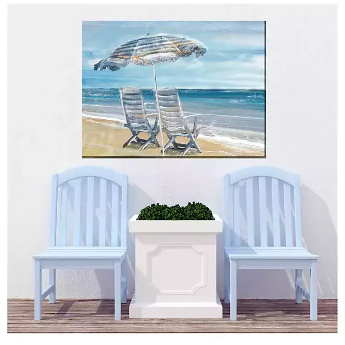 Online Kirklands Home Waters Edge Outdoor Canvas Art Print Blue
