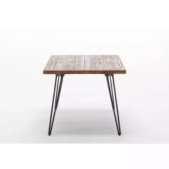 New Kirklands Home Weather Fir Wood and Hairpin Legs Accent Table