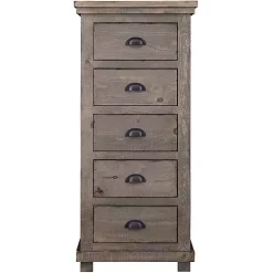 Kirklands Home Weathered Wooden 5-Drawer Willow Chest Gray