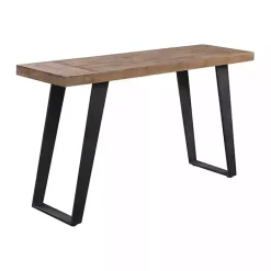 Outlet Kirklands Home Weathered Oak and Metal Console Table Tan