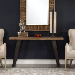 Outlet Kirklands Home Weathered Oak and Metal Console Table Tan