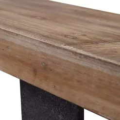 Outlet Kirklands Home Weathered Oak and Metal Console Table Tan