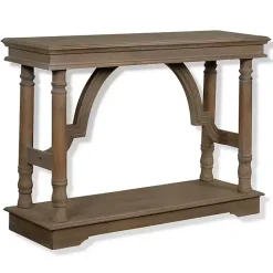 Outlet Kirklands Home Weathered Wooden Trestle Console Table Brown