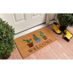 New Kirklands Home Welcome Cactus Trio Doormat