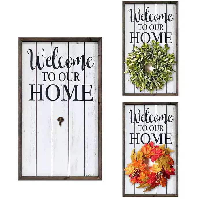 Sale Kirklands Home Welcome Interchangeable Wreath Wall Plaque