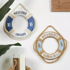 Clearance Kirklands Home Welcome Life Ring Wall Plaques, Set of 2
