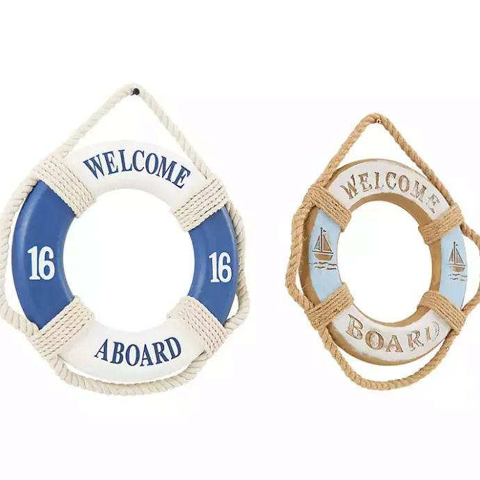 Clearance Kirklands Home Welcome Life Ring Wall Plaques, Set of 2