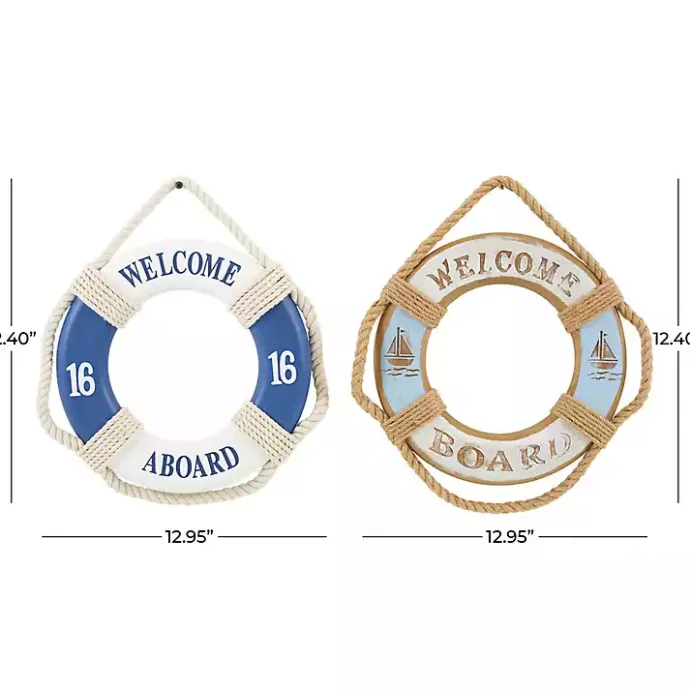 Clearance Kirklands Home Welcome Life Ring Wall Plaques, Set of 2