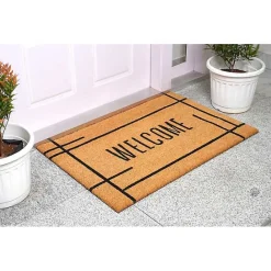 Outlet Kirklands Home Welcome Natural Linear Doormat Brown