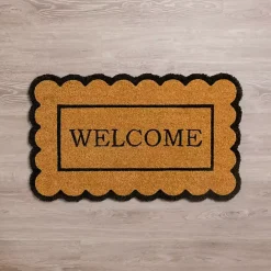 Clearance Kirklands Home Welcome Scalloped Edge Doormat Brown