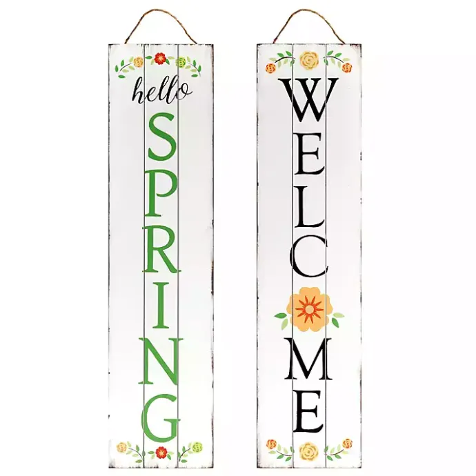 Outlet Kirklands Home Welcome Spring Double Sided Porch Sign