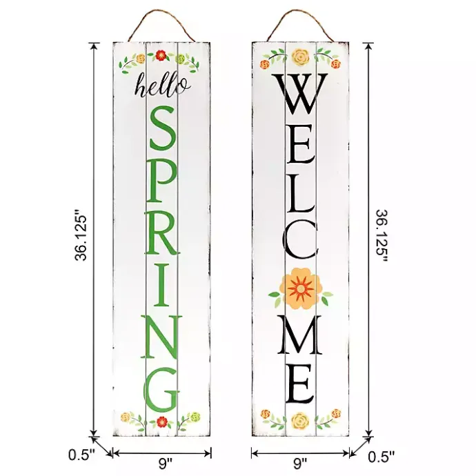 Outlet Kirklands Home Welcome Spring Double Sided Porch Sign