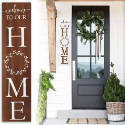 Best Kirklands Home Welcome to Our Home Wreath Two-Sided Porch Board