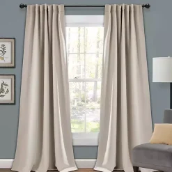 Best Kirklands Home Wheat Back Tab Blackout Curtain Panel Set, 84 in. Tan