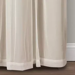 Kirklands Home Wheat Curtain Panel Set with Overlay, 108 in. Ivory