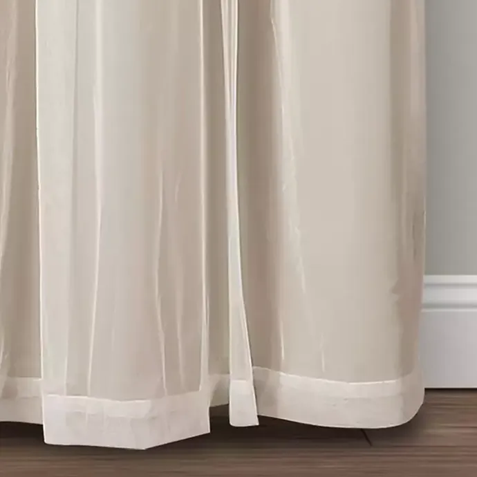 Kirklands Home Wheat Curtain Panel Set with Overlay, 108 in. Ivory