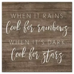 Outlet Kirklands Home When It Rains Look For Rainbows Canvas Art Print Brown
