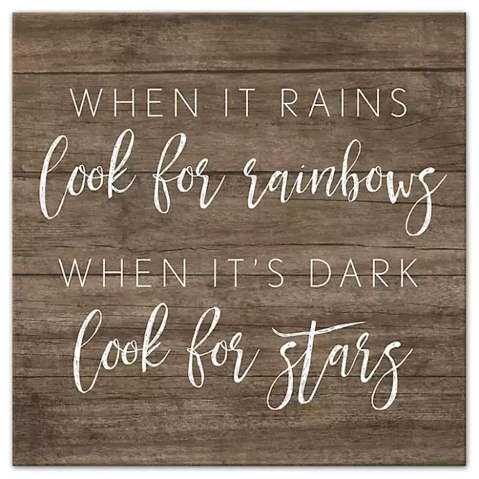 Outlet Kirklands Home When It Rains Look For Rainbows Canvas Art Print Brown