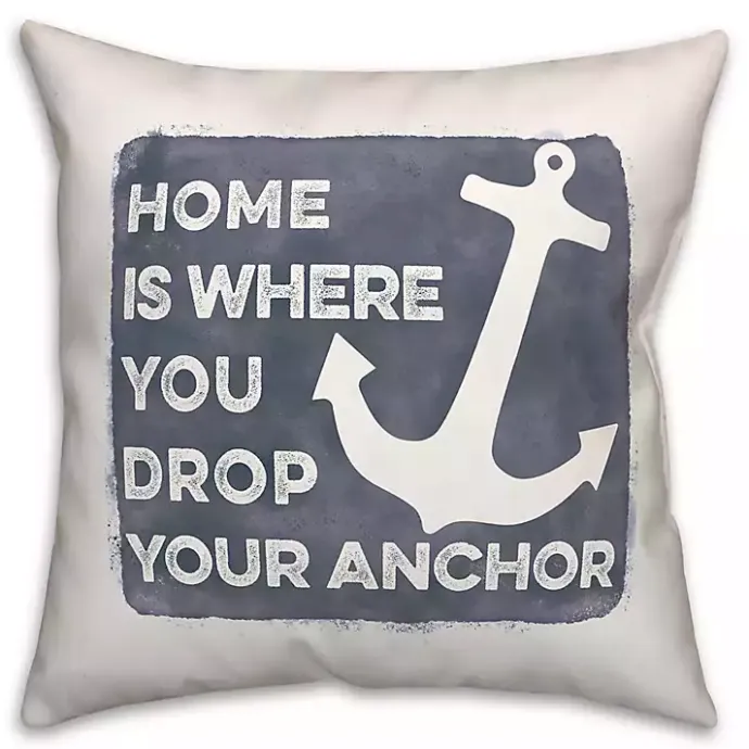 New Kirklands Home Where You Drop Your Anchor Outdoor Throw Pillow