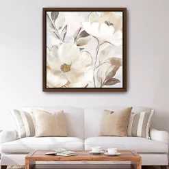 Sale Kirklands Home Whisper White Florals Framed Canvas Art Print