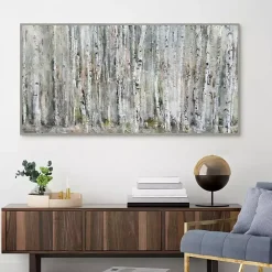 Clearance Kirklands Home Whispering Birch Framed Canvas Art Print Gray