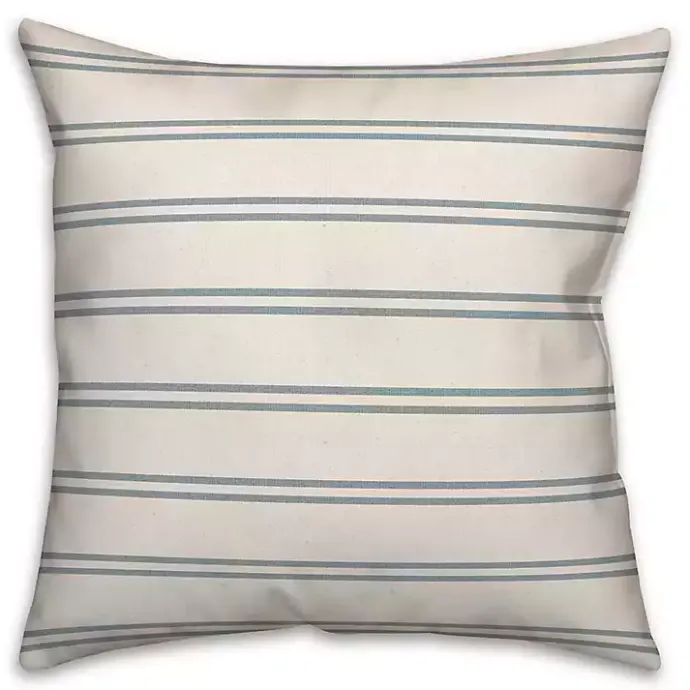 Online Kirklands Home & Blue Country Stripe Outdoor Throw Pillow White
